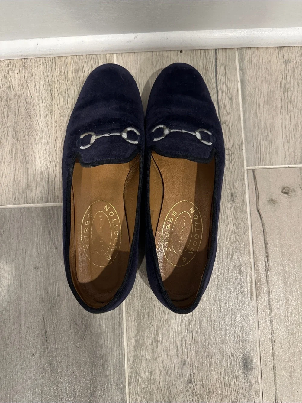 Men's Stubbs & Wootton Embroidered Horsebit Loafers Slippers Shoes Size 7